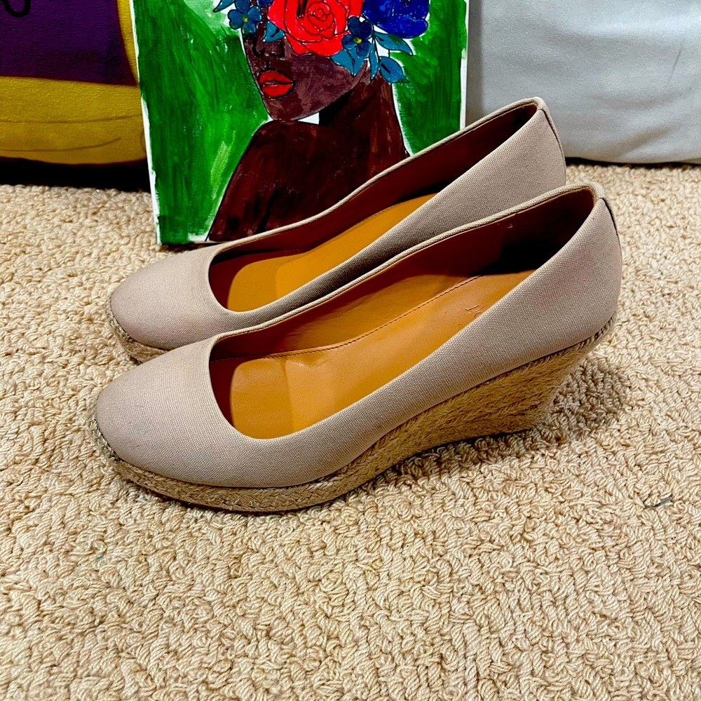 JCrew Canvas Wedges